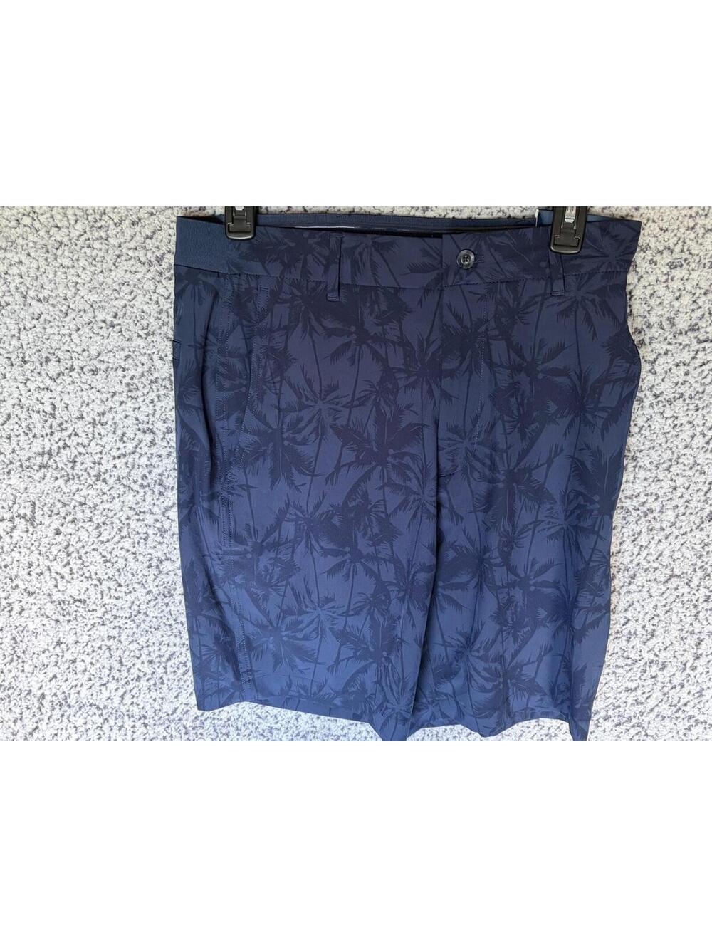 Walter Hagen Performance 11 Tonal Palms Navy Golf Shorts W30 NWT 9" Inseam